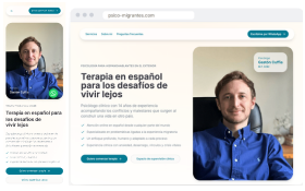 Psico Migrantes desktop and mobile website